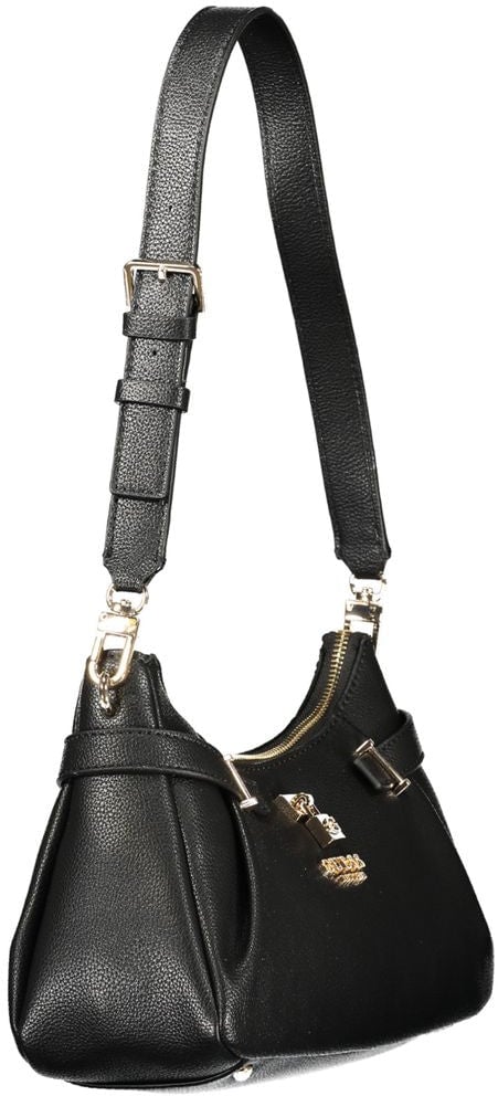 Guess Guess Jeans Black Polyurethane Women Handbag Zwart