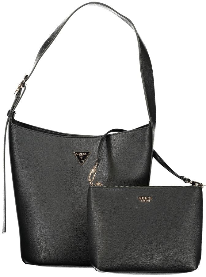 Guess Guess Jeans Black Polyurethane Women Handbag Zwart