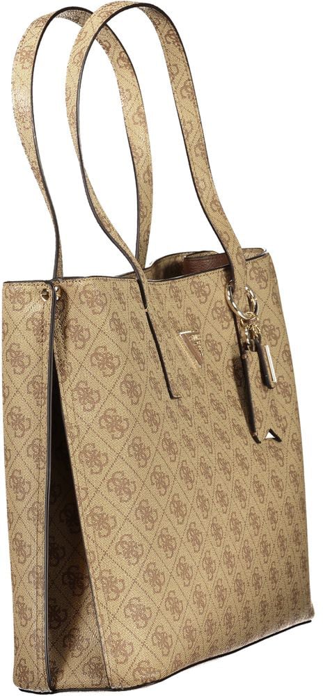 Guess Jeans Beige Polyurethane Women Handbag Roze