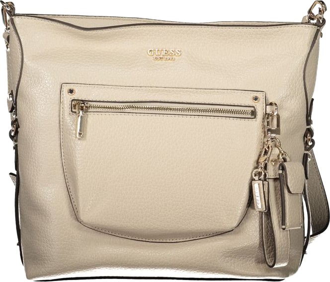 Guess Guess Jeans Beige Polyurethane Women's Handbag Zwart