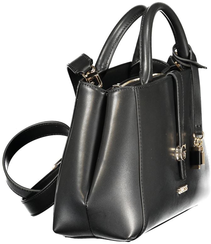 Guess Guess Jeans Black Polyurethane Women Handbag Zwart