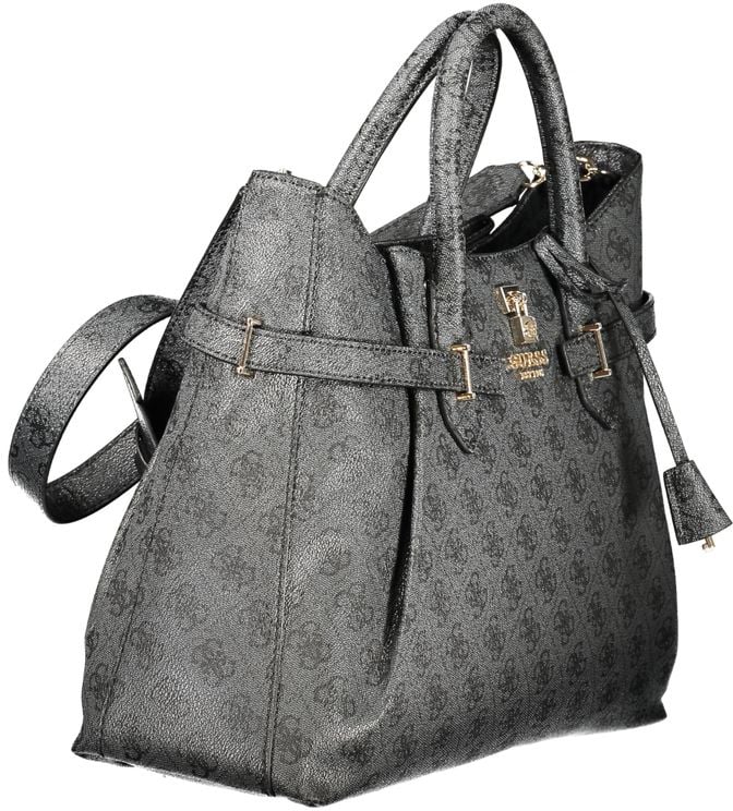 Guess Jeans Black Polyurethane Women Handbag Zwart