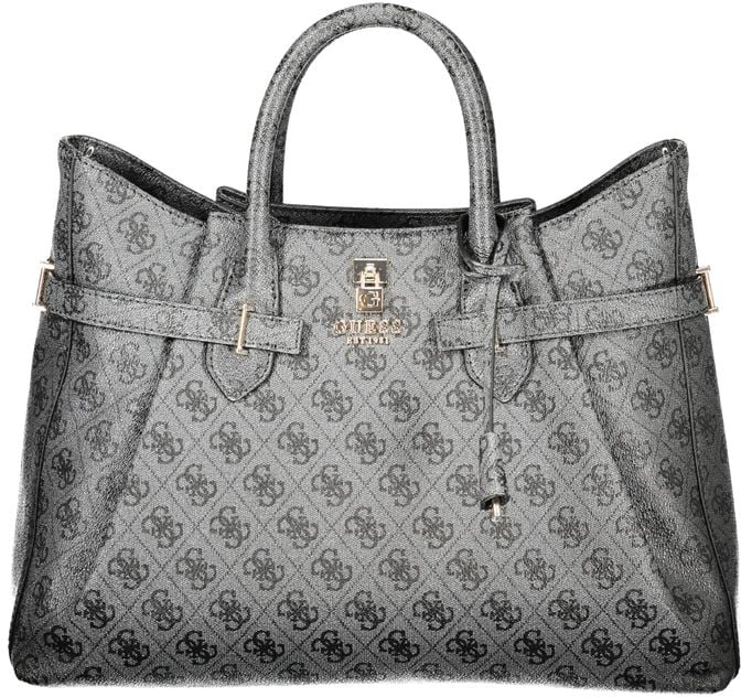 Guess Jeans Black Polyurethane Women Handbag Zwart