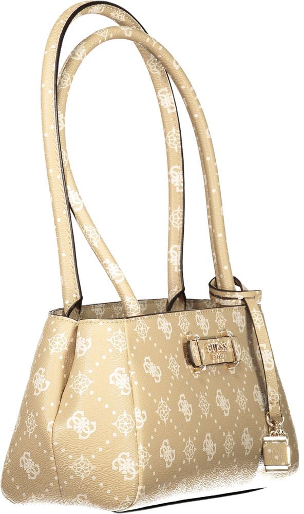 Guess Guess Jeans Beige Polyurethane Women Handbag Zwart