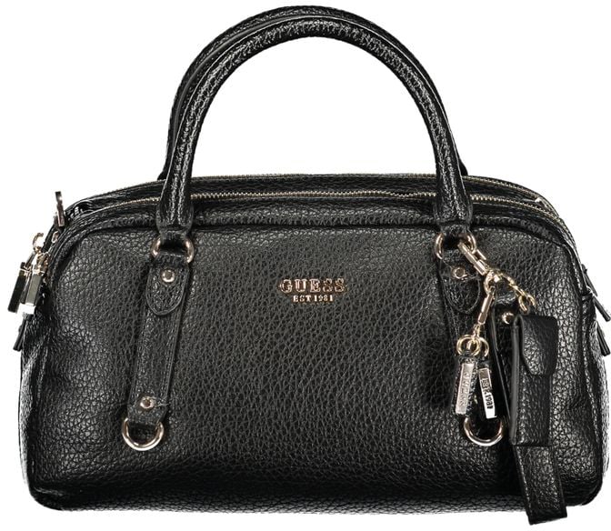 Guess Guess Jeans Black Polyurethane Women Handbag Zwart