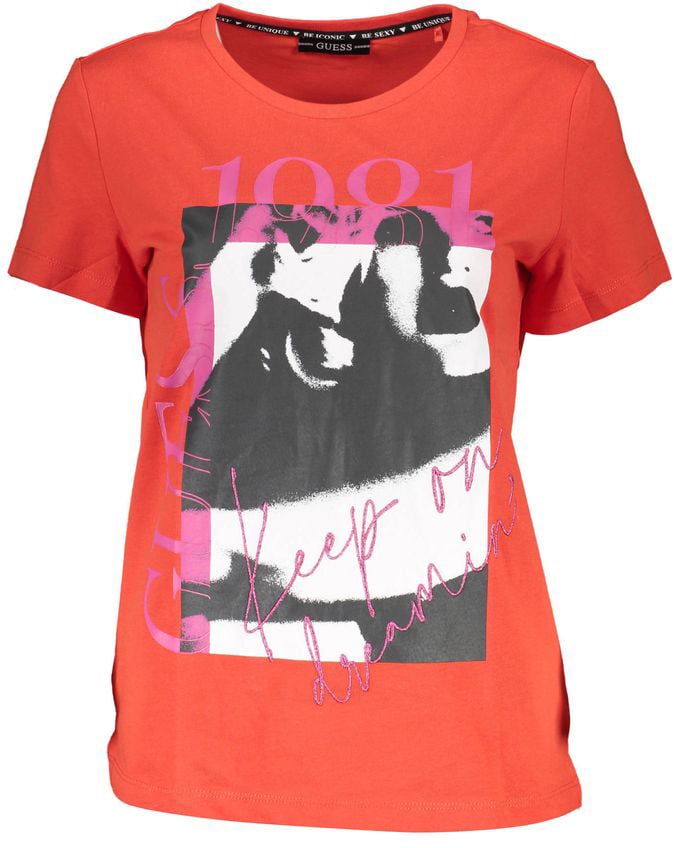 Guess Guess Jeans Rosso Cotton Women T-Shirt Rood