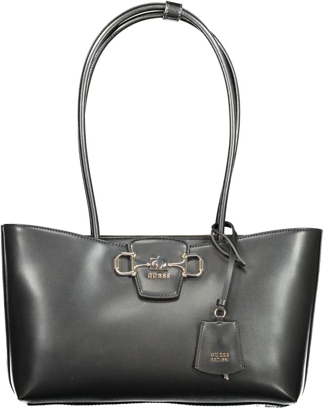 Guess Jeans Nero Poliuretano Woman Handbag Zwart