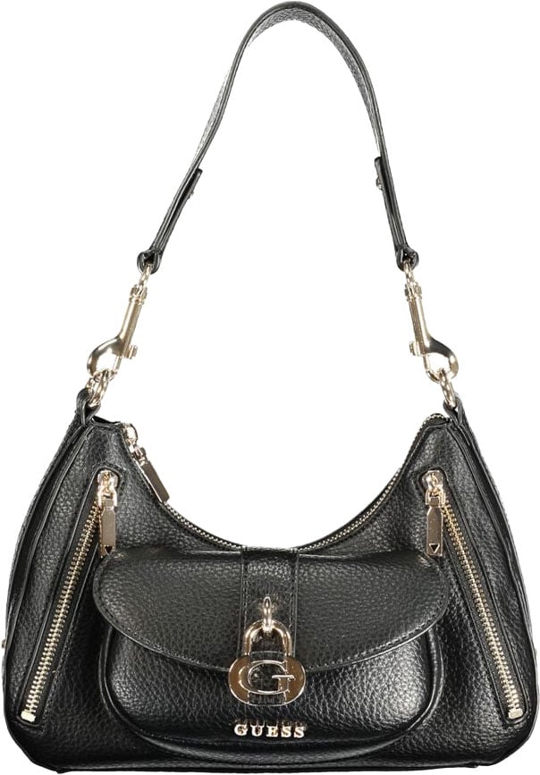 Guess Guess Jeans Black Polyurethane Women Handbag Zwart