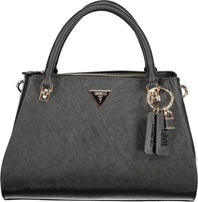 Guess Guess Jeans Black Polyurethane Women Handbag Zwart