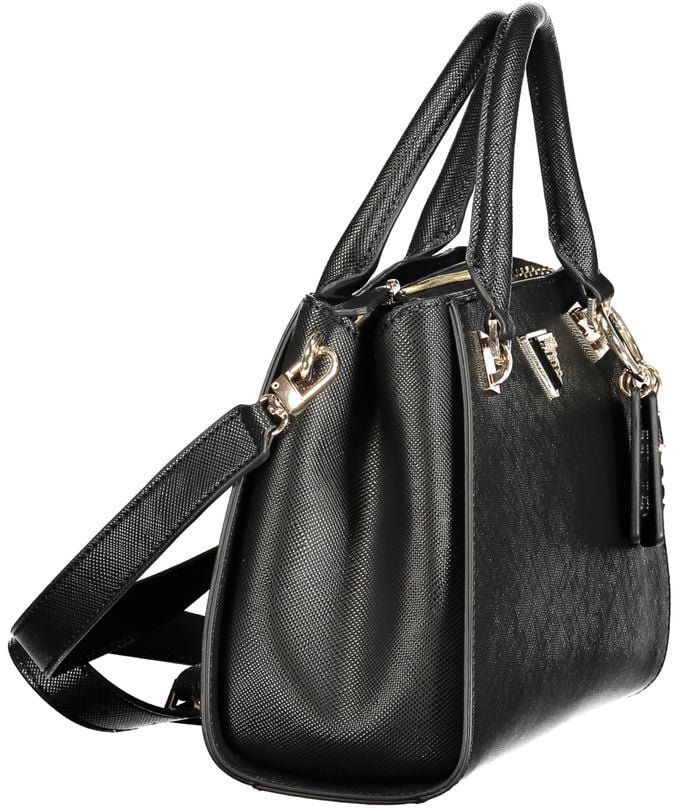 Guess Guess Jeans Black Polyurethane Women Handbag Zwart