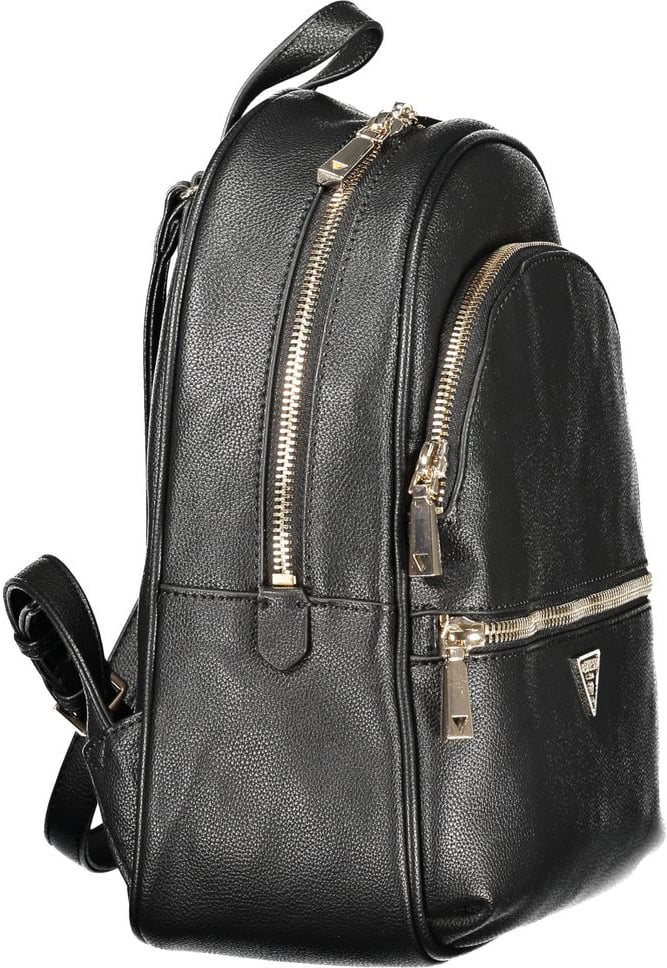 Guess Guess Jeans Black Polyurethane Women Backpack Zwart