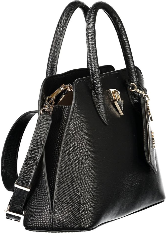 Guess Guess Jeans Black Polyurethane Women Handbag Zwart