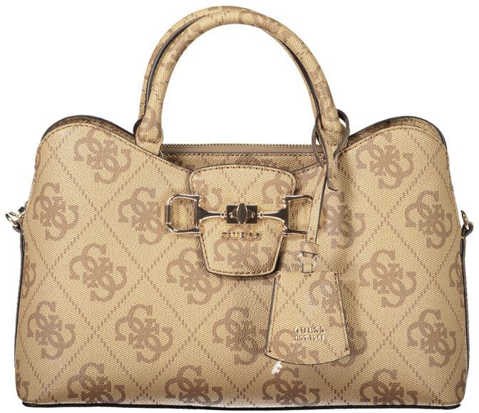 Guess Guess Jeans Black Polyurethane Women Handbag Beige