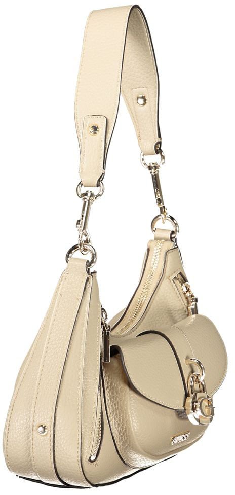 Guess Guess Jeans Black Polyurethane Women's Handbag Beige