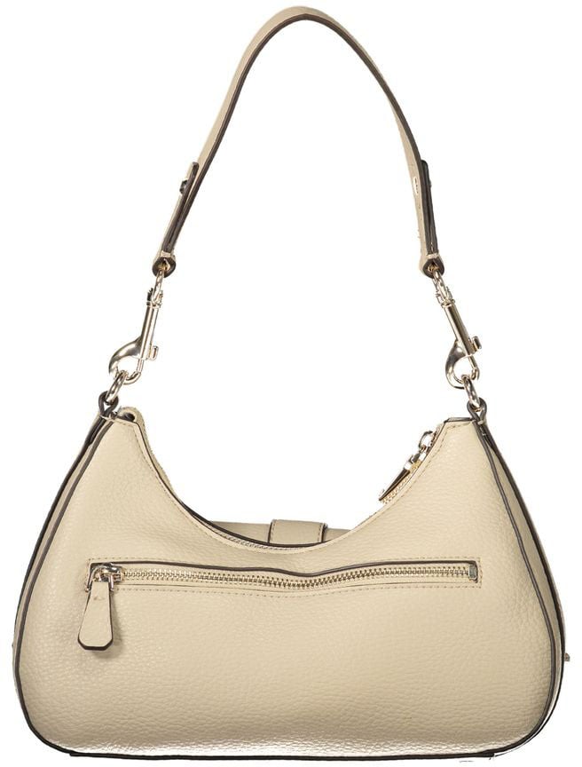 Guess Guess Jeans Black Polyurethane Women's Handbag Beige