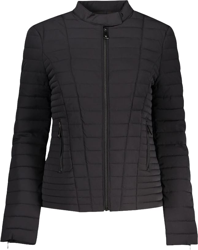 Guess Jeans Black Polyurethane Women's Jacket Zwart