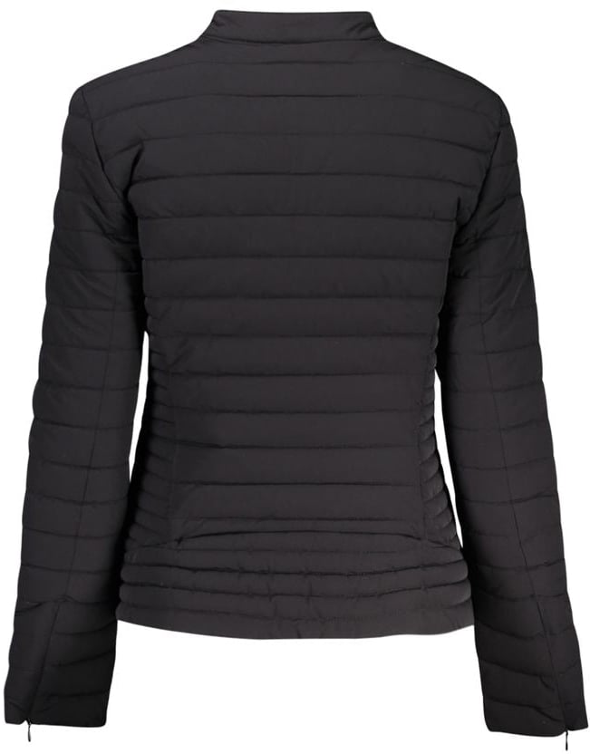 Guess Jeans Black Polyurethane Women's Jacket Zwart