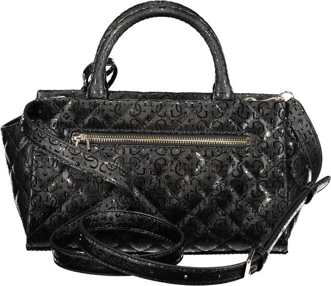 Guess Jeans Black Polyurethane Women Handbag Zwart