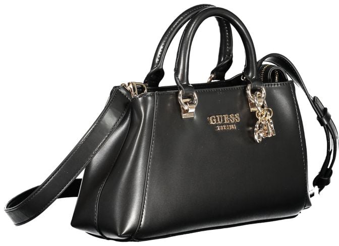 Guess Jeans Nero Poliuretano Women Handbag Zwart
