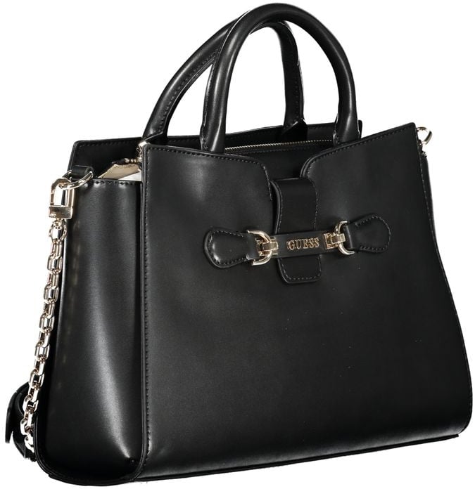Guess Jeans Black Polyurethane Women Handbag Zwart
