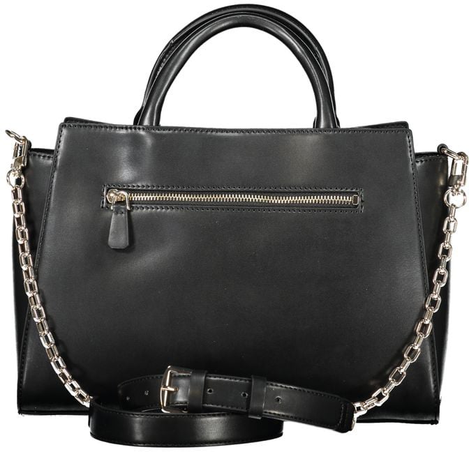 Guess Jeans Black Polyurethane Women Handbag Zwart