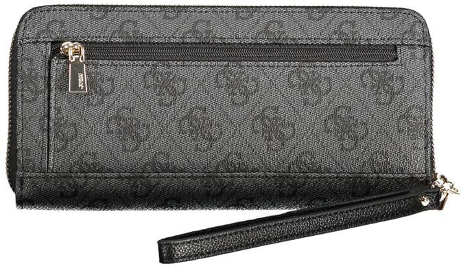 Guess Jeans Black Polyurethane Women's Wallet Zwart