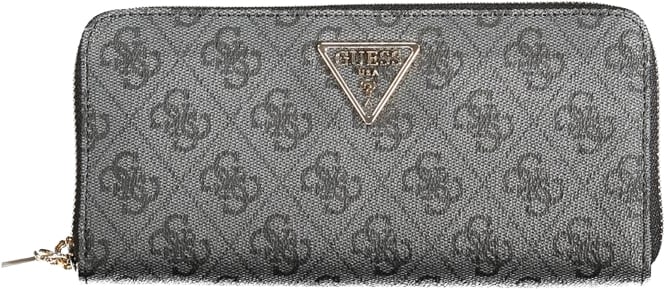 Guess Jeans Black Polyurethane Women's Wallet Zwart