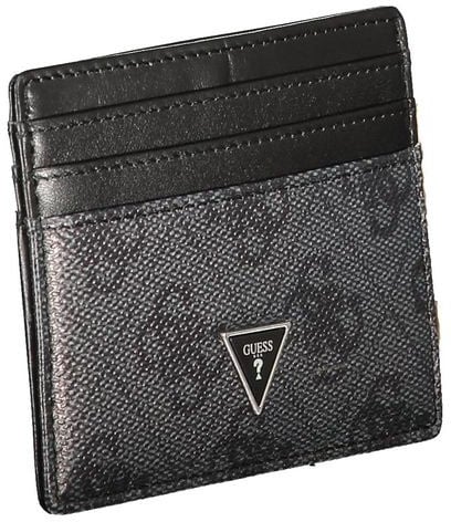Guess Jeans Black Leather Men Wallet Zwart