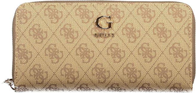Guess Jeans Beige Polyurethane Women's Wallet with Functional Compartments Beige
