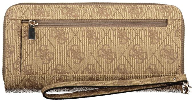 Guess Jeans Beige Polyurethane Women's Wallet with Functional Compartments Beige