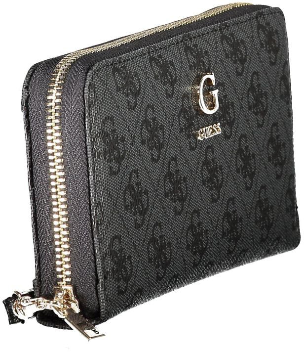 Guess Jeans Black Polyurethane Womens Wallet Zwart