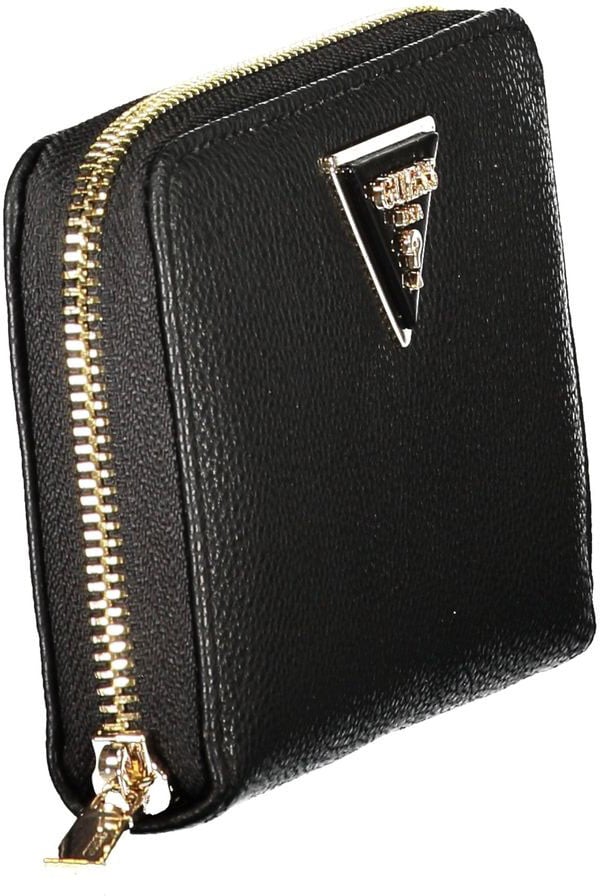 Guess Jeans Black Polyurethane Women's Wallet Zwart