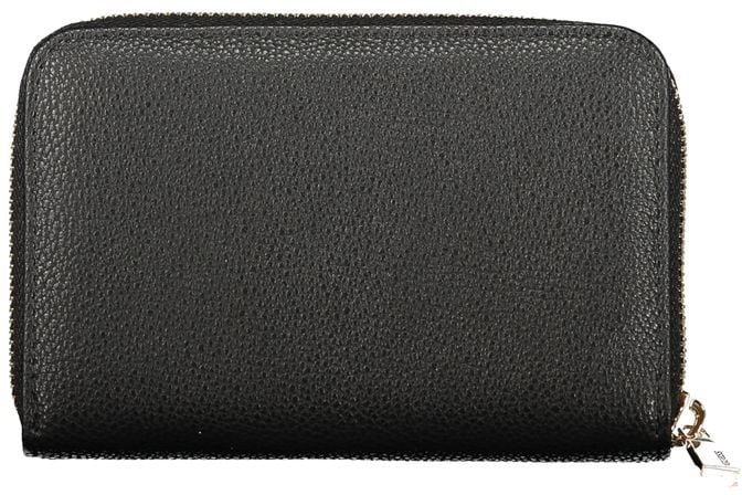 Guess Jeans Black Polyurethane Women's Wallet Zwart