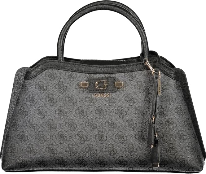 Guess Jeans Nero Poliuretano Women's Bag with Handles and Adjustable Strap Zwart