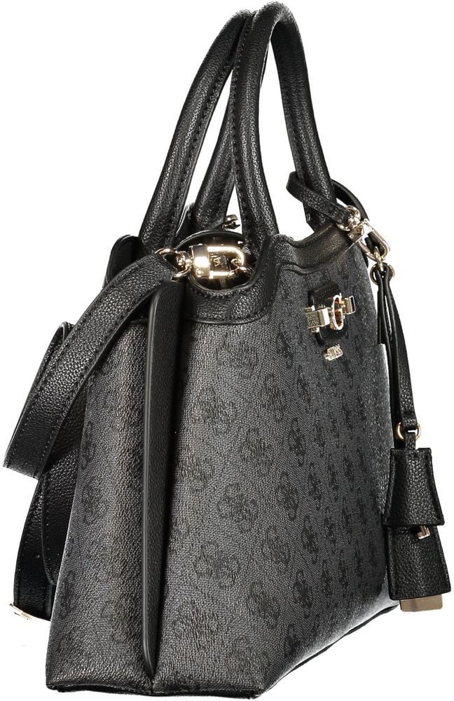 Guess Jeans Nero Poliuretano Women's Bag with Handles and Adjustable Strap Zwart
