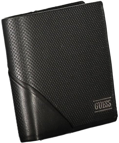 Guess Jeans Black Leather Men's Wallet Zwart
