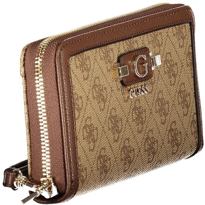 Guess Jeans Beige Poliuretano Womens Wallet With Zip Closure Beige