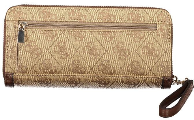 Guess Jeans Beige Poliuretano Womens Wallet With Zip Closure Beige