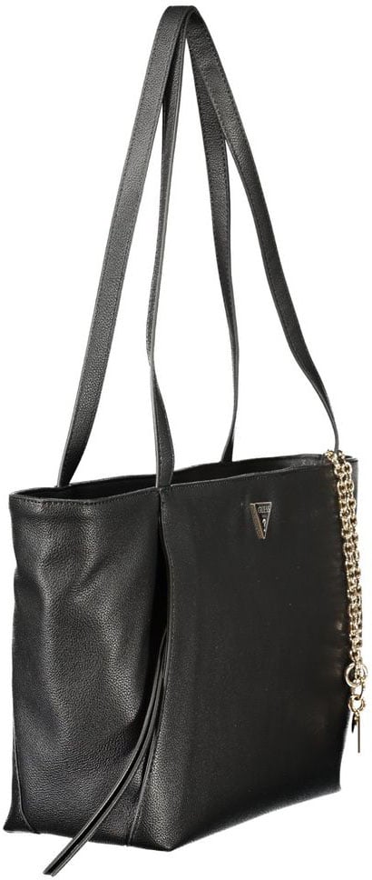 Guess Jeans Black Polyurethane Women's Bag Zwart