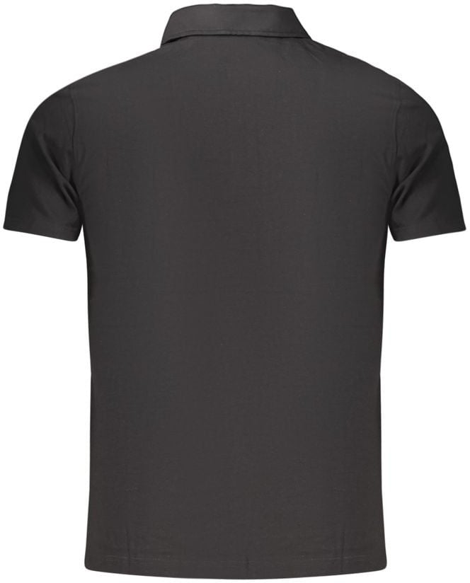Guess Jeans Black Cotton Men's Polo Zwart