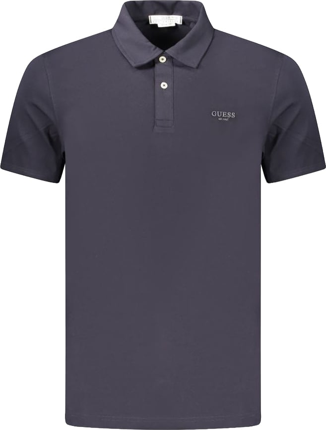 Guess Jeans Blue Cotton Mens Polo Shirt Blauw