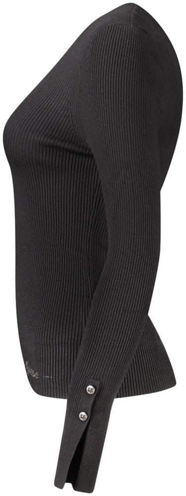 Guess Jeans Black Viscose Women's Sweater Zwart