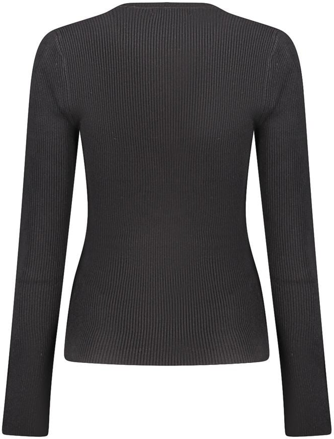 Guess Jeans Black Viscose Women's Sweater Zwart