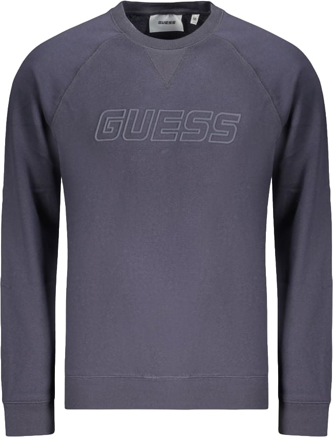 Guess Jeans Blue Cotton Men's Sweatshirt Blauw