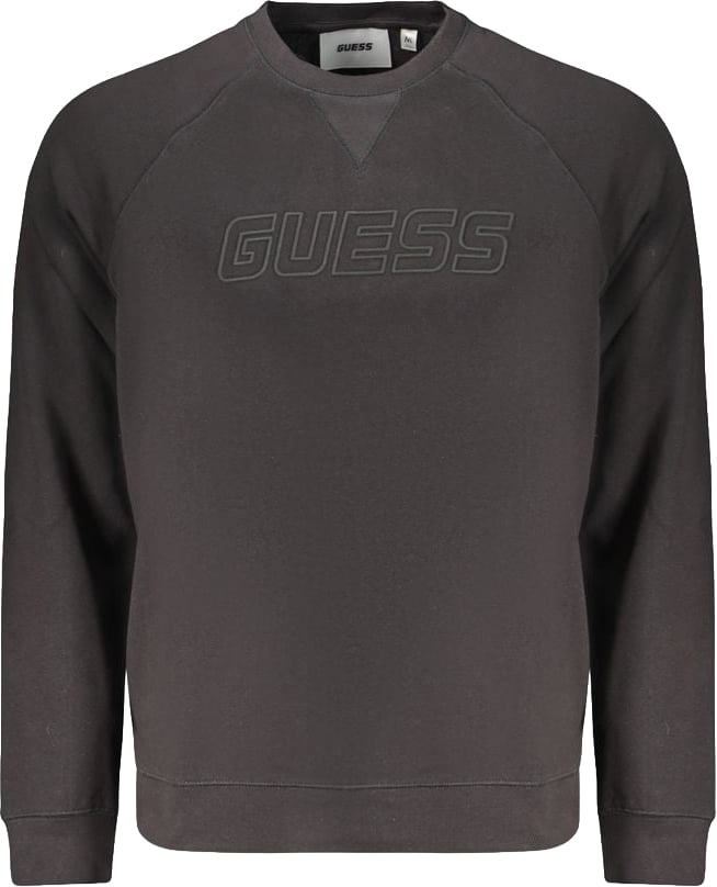 Guess Jeans Black Cotton Men's Sweatshirt Zwart