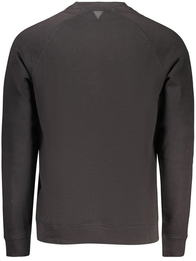 Guess Jeans Black Cotton Men's Sweatshirt Zwart