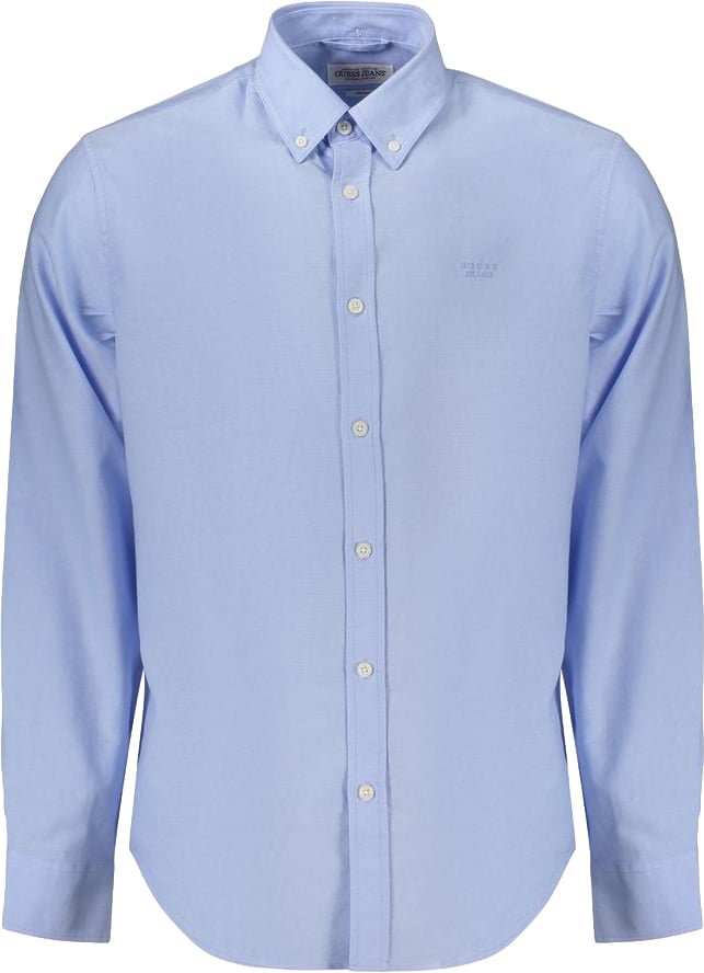 Guess Jeans Azzurro Cotton Men's Shirt Blauw