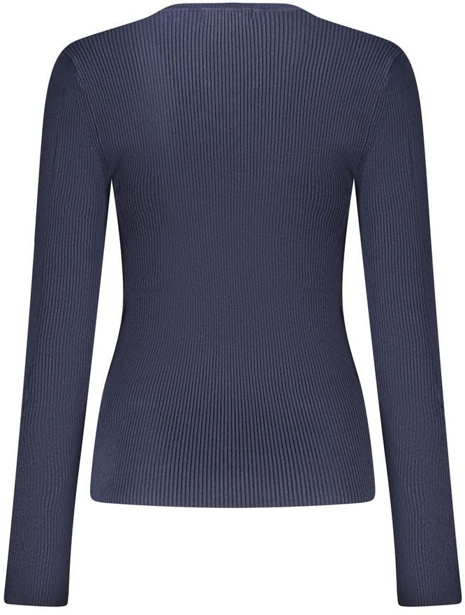 Guess Jeans Blue Viscose Women's Sweater Blauw