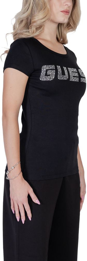Guess Active Black Cotton T-Shirt Zwart