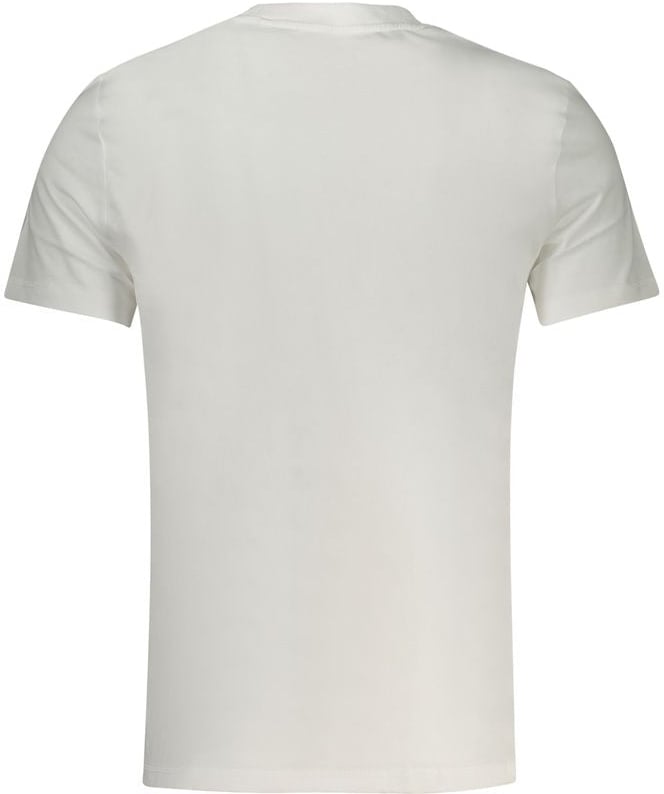Guess Jeans Bianco Cotton Men T-Shirt Wit